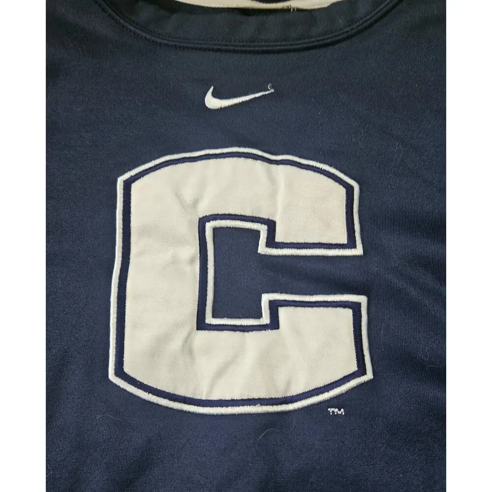 Nike UConn Huskies Therma-FIT Navy Blue Crewneck Sweatshirt Unisex Size Large